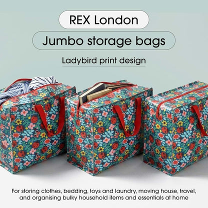 Rex London Ladybird Jumbo Storage Bag, Dark Blue, Zipper Closure