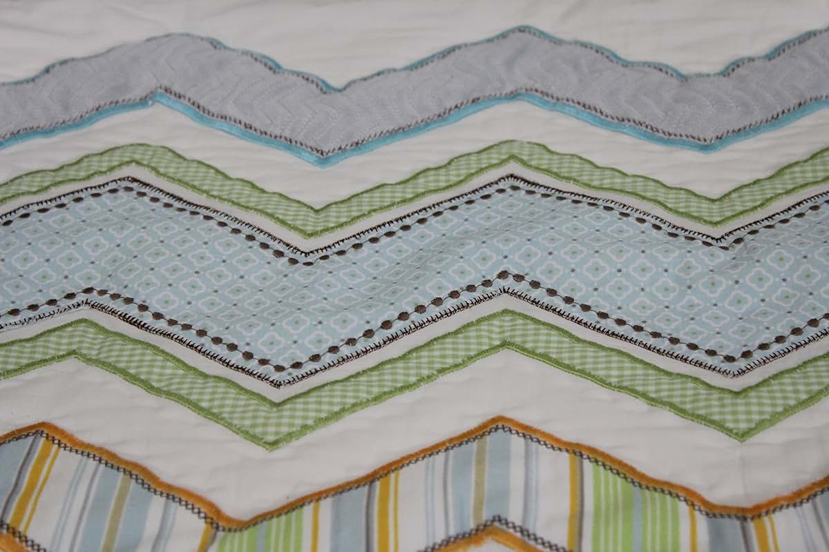 Nurture Zig Zag Cotton Hand Quilted Baby Quilt