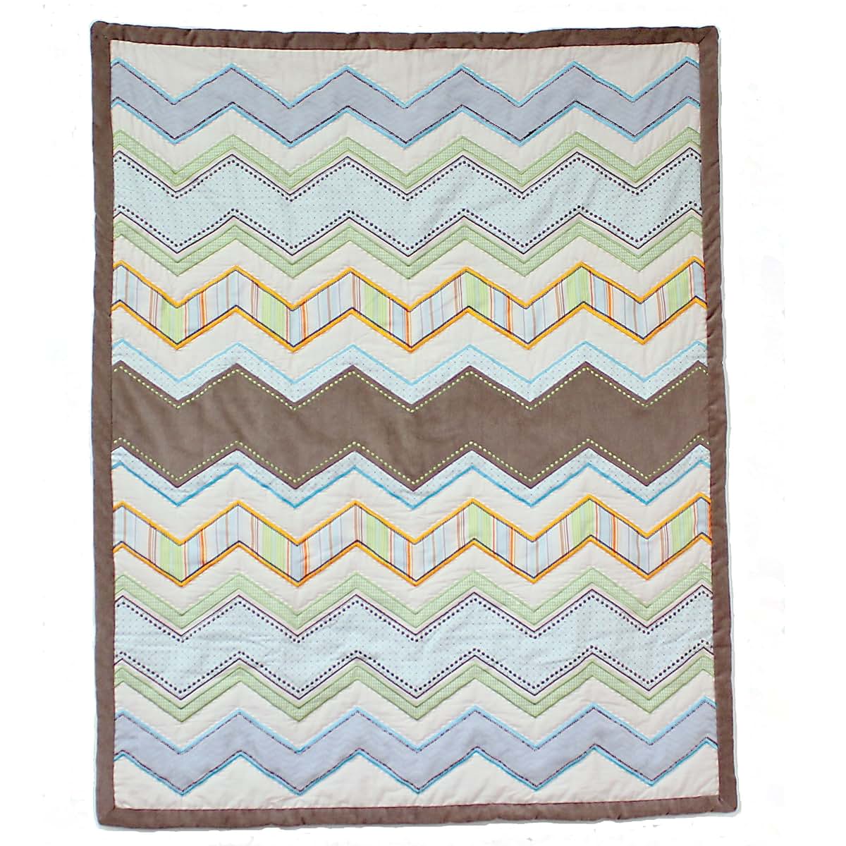 Nurture Zig Zag Cotton Hand Quilted Baby Quilt