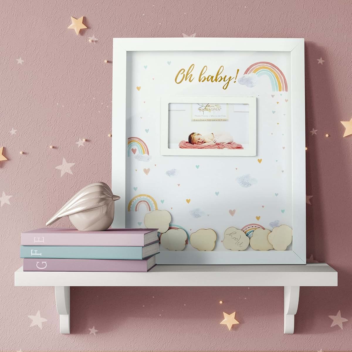Kate Aspen Baby Shower Guest Book Alternative, Boho Rainbow
