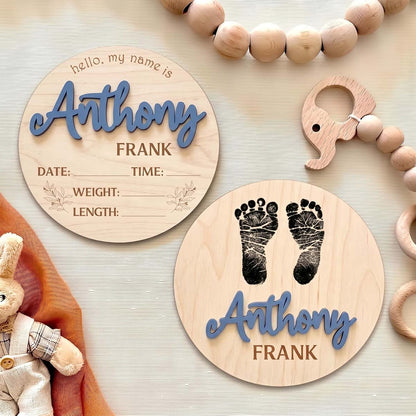 LumiNest Gifts Personalized 3D Hello World Newborn Baby Announcement Sign