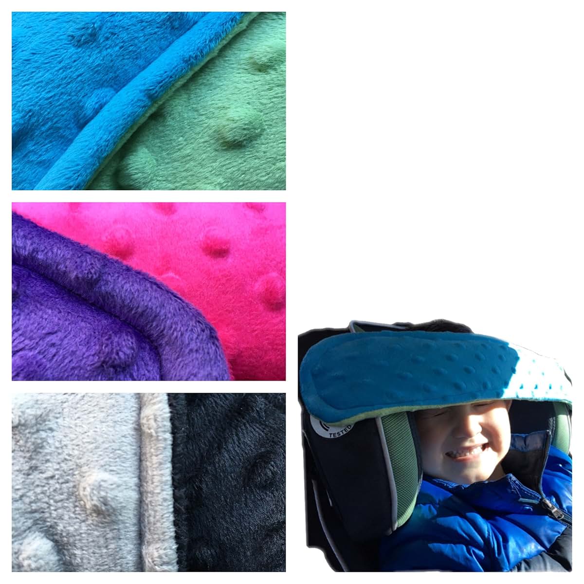 NoNods.com NoNods Car Seat Pillow Head Band REVERSIBLE BLACK/GREY (photo 3)