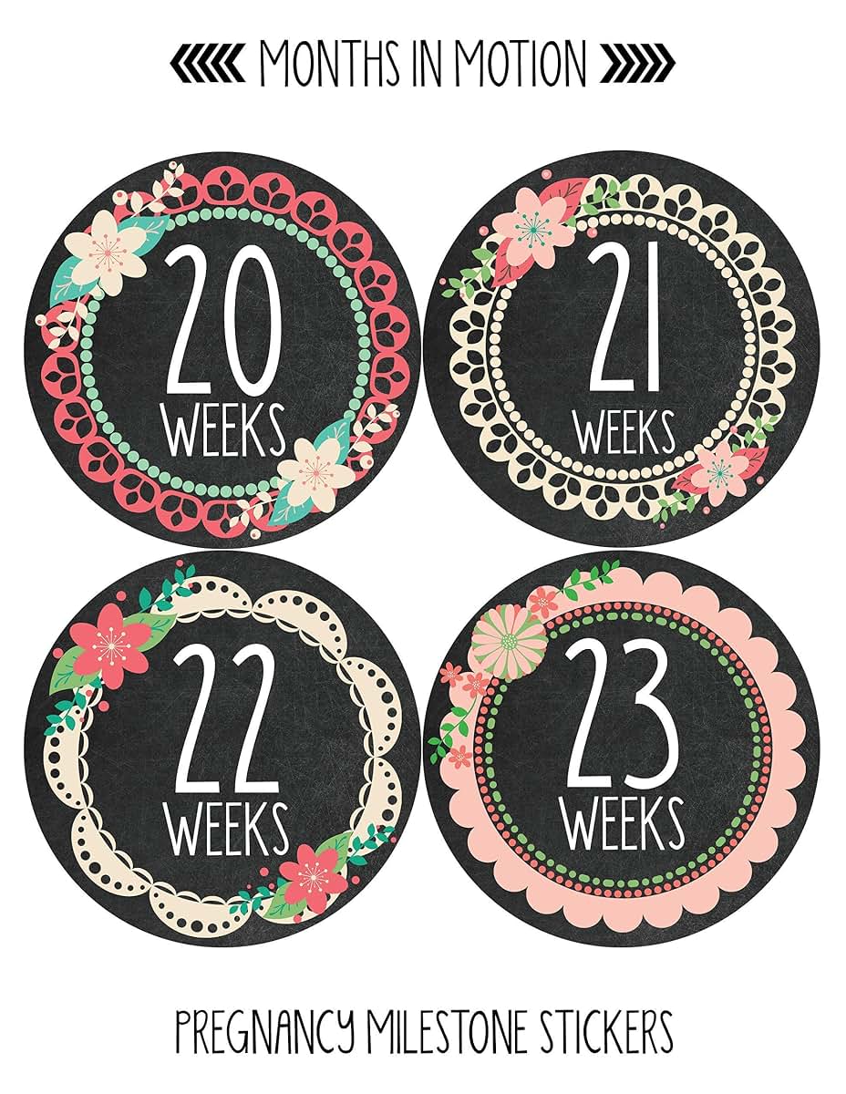 Months In Motion Pregnancy Weekly Belly Growth Stickers - 36 Piece Set (photo 4)