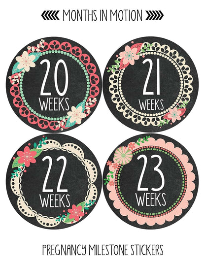 Months In Motion Pregnancy Weekly Belly Growth Stickers - 36 Piece Set (photo 4)