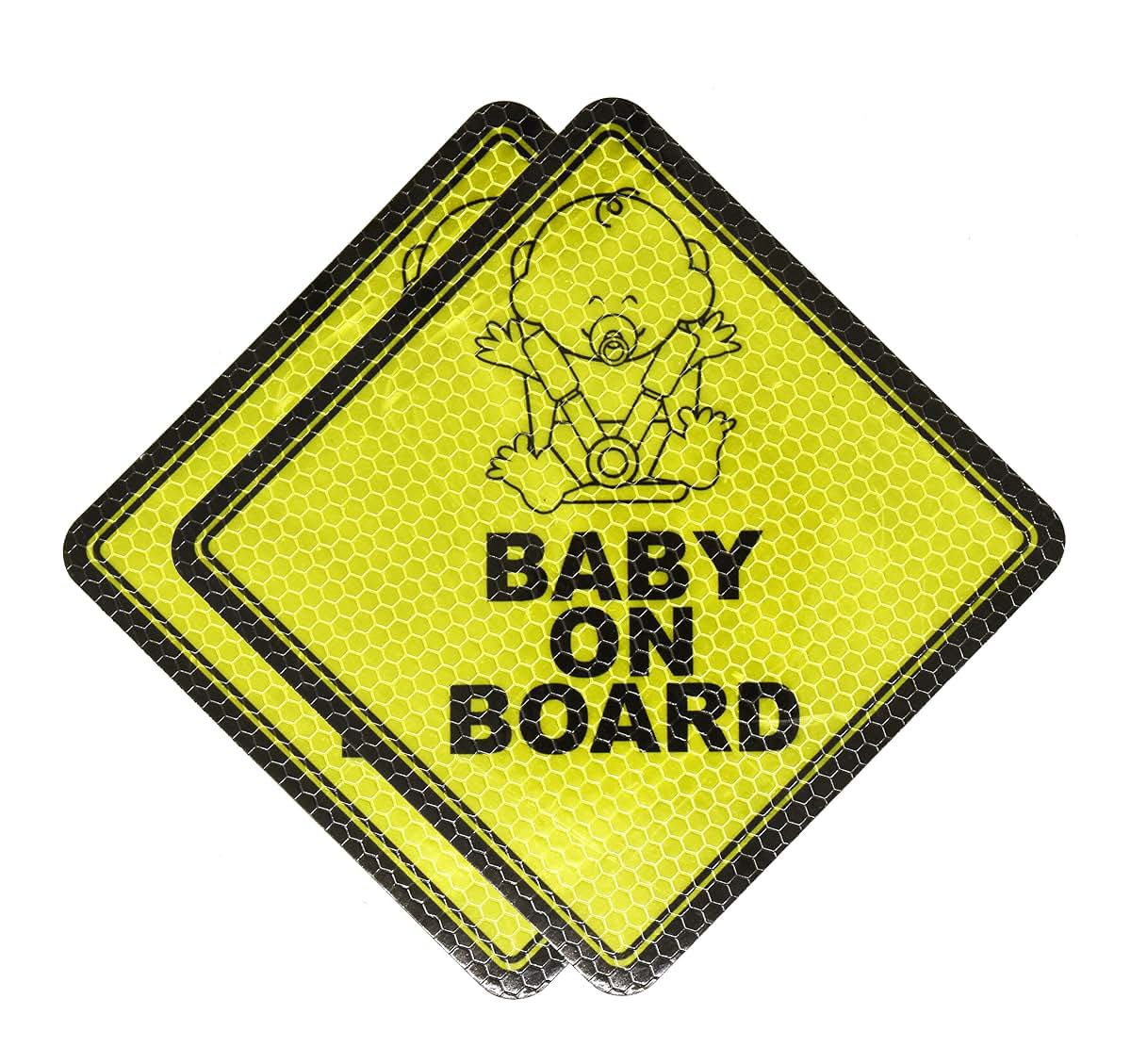 Mandala Crafts Baby On Board Car Magnet