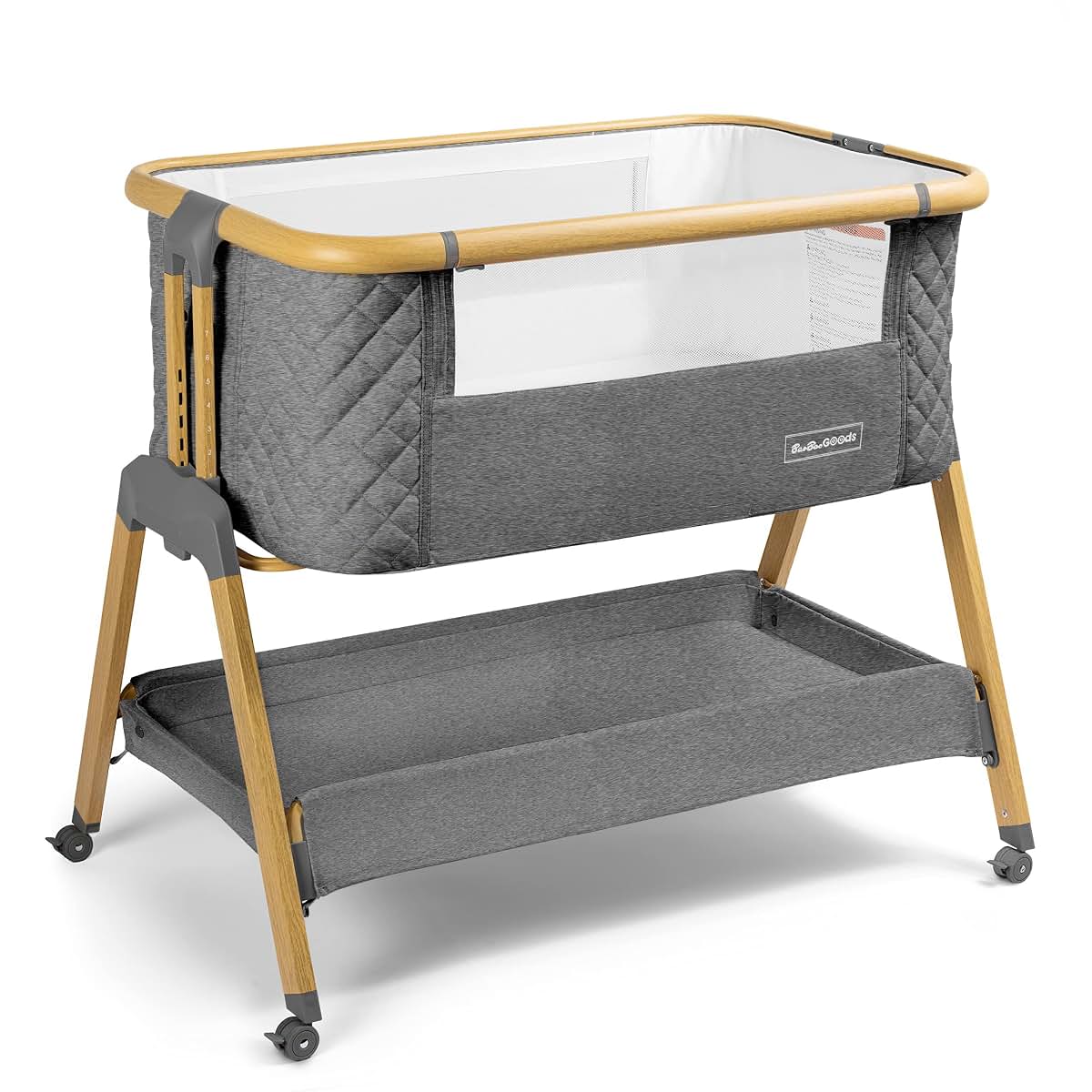 BaeBae Goods 3 In 1 Baby Bassinet With Wheels And Adjustable Height