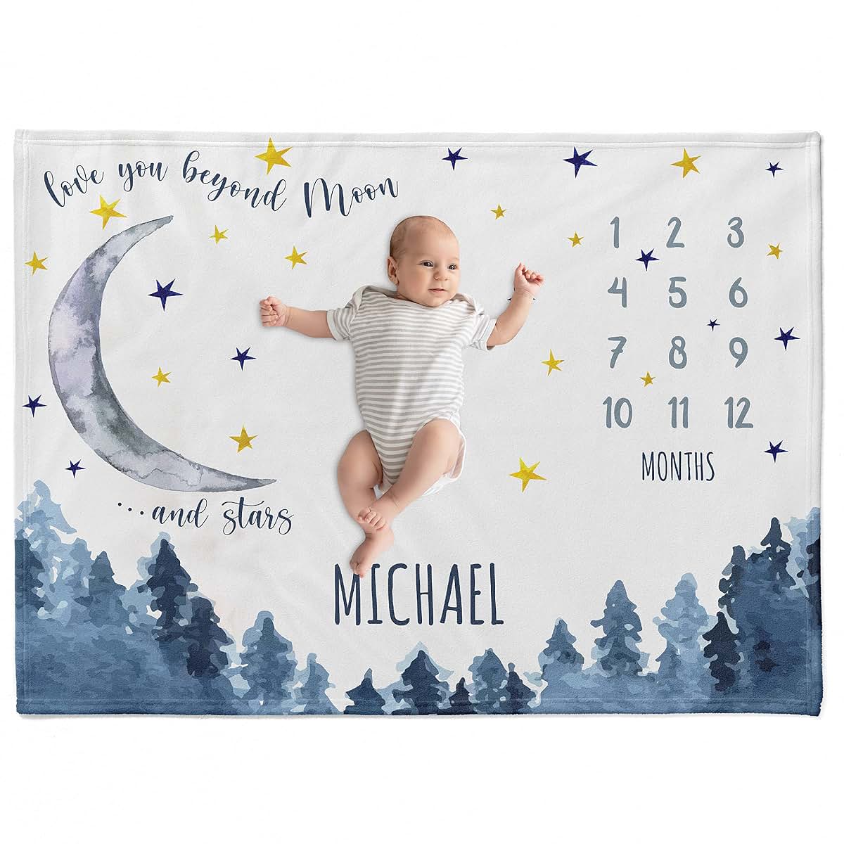 Lily's Atelier Personalized Baby Milestone Blanket - Custom Flannel Blanket (photo 3)