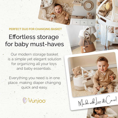 Yunioo Baby Diaper Caddy Organizer, Portable Nursery Storage Basket with Sturdy Handle Diaper Caddy Basket, Car Caddy