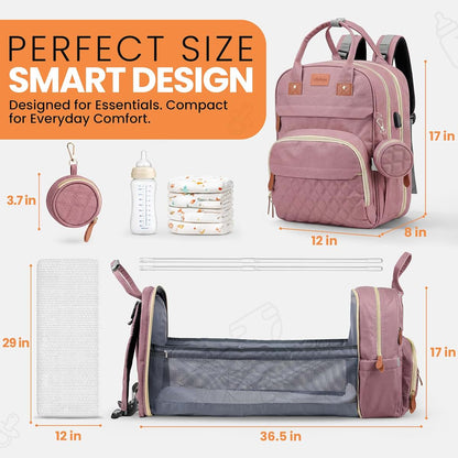 LillyNaps Diaper Bag Backpack with Changing Station | 600D Oxford Waterproof Baby Bag for Mom & Dad | Large Baby Diaper (photo 2)