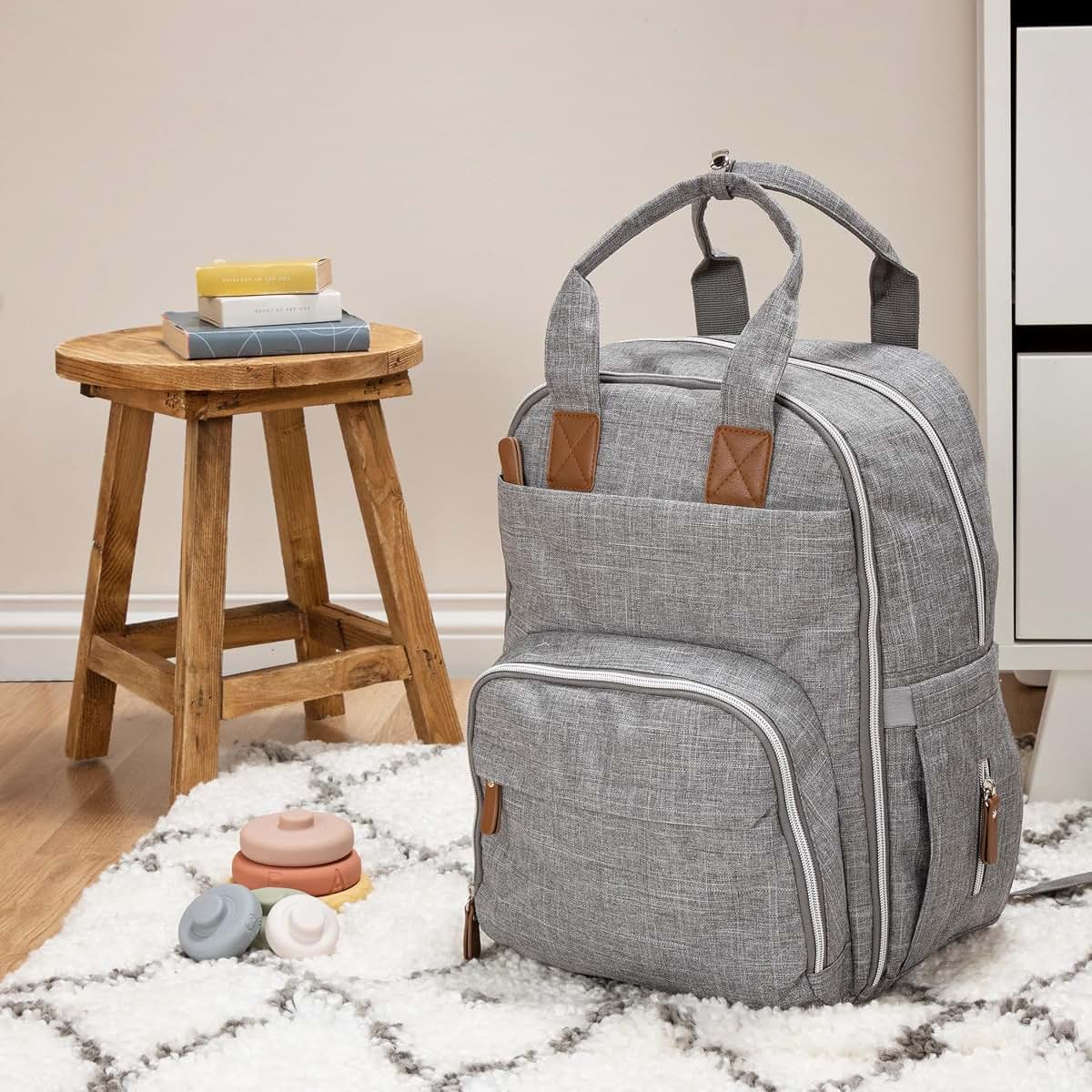 Trend Lab Diaper Bag Backpack Baby Bag Organizer with Removable Changing Station Pad, Includes Zipper Opening for Baby (photo 3)
