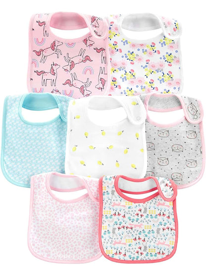 Carter's Simple Joys Baby Girls' 7-Pack Teething Bibs