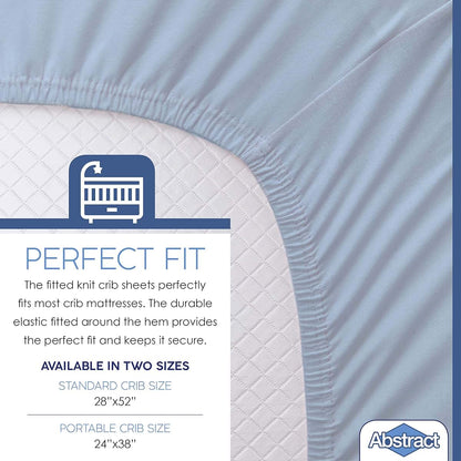 Abstract Baby Solid Jersey Knit Fitted Crib Sheet (28" x 52", Blue) (photo 3)