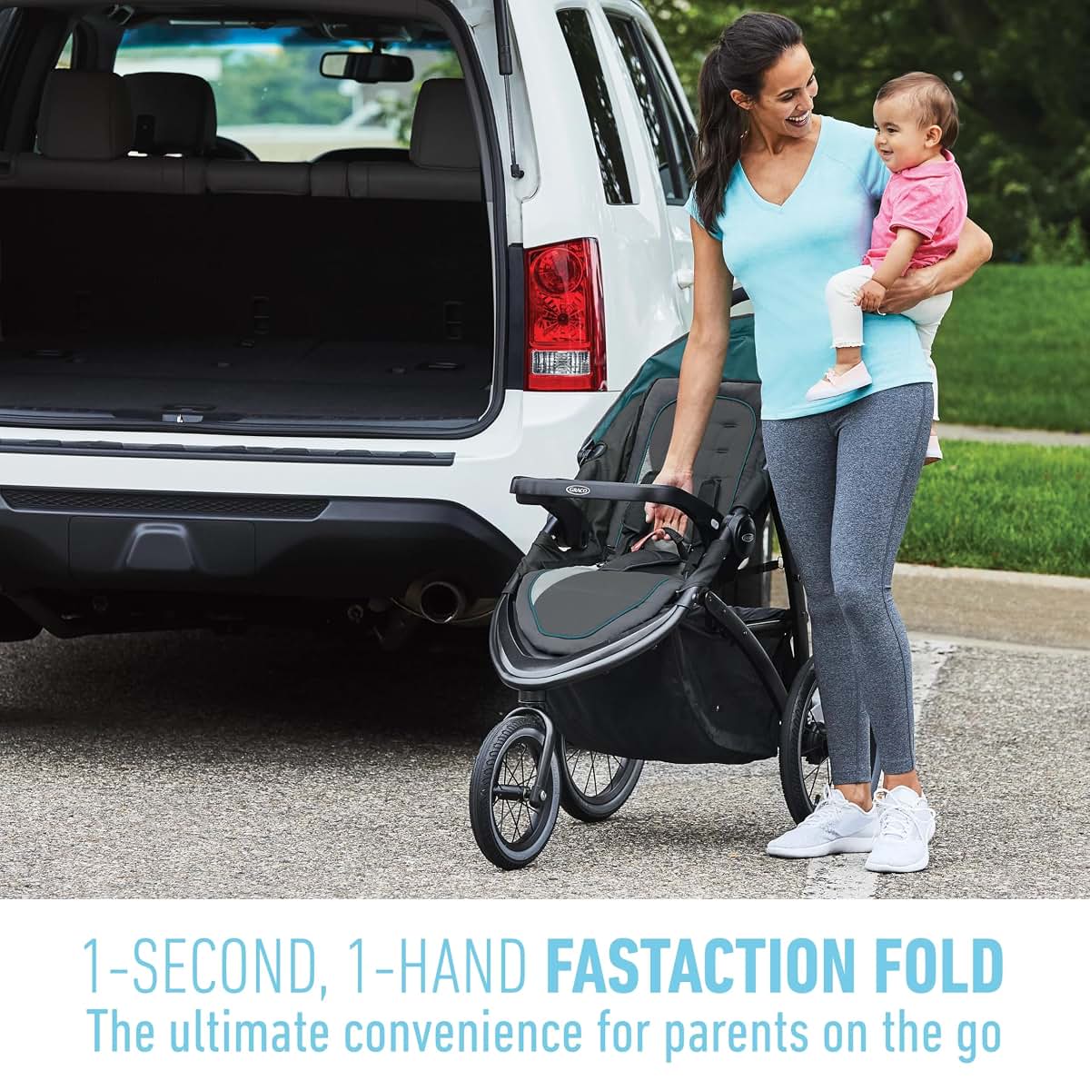 Graco FastAction Jogger LX Stroller, One-Hand Fold, ICS Compatible