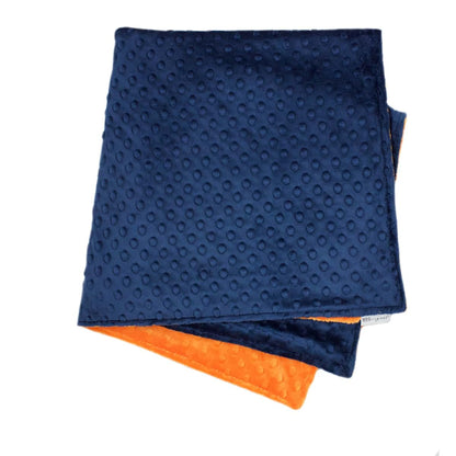 MEG ORIGINAL Minky Dot Baby Boy Blanket, Navy Blue & Orange (photo 3)