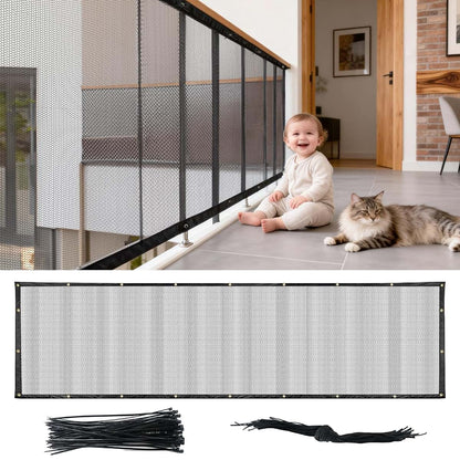 Bebono Banister Guard Safety Net For Balcony Railing, 15 x 3 Ft, Black