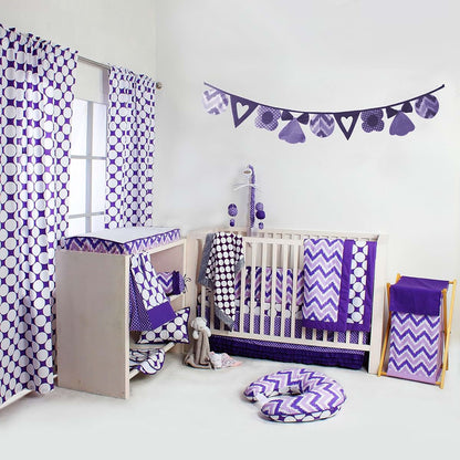 Bacati Mix N Match Ikat Zigzag Chevron Nursery Storage Changing Table Storage Runner Purple (photo 2)