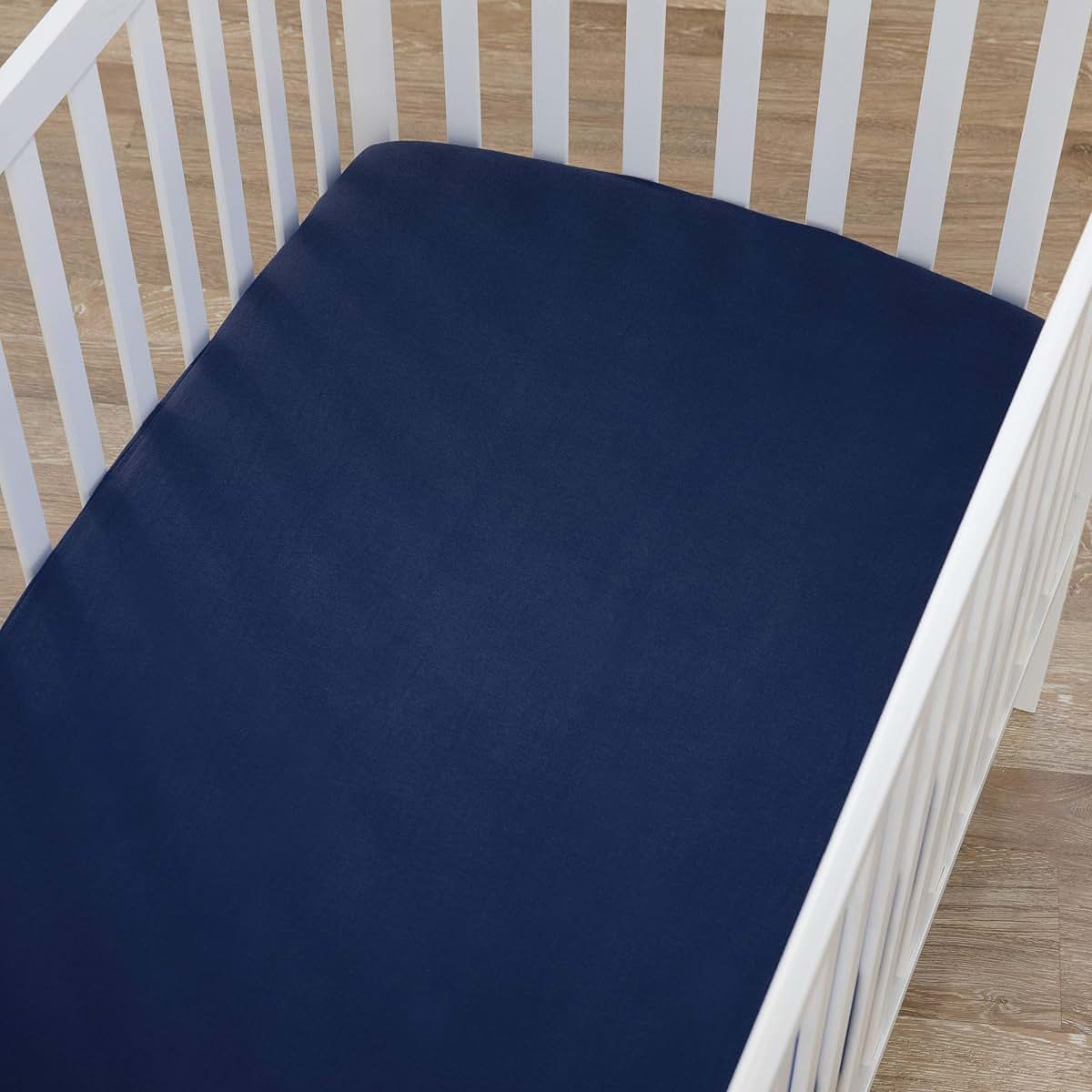 TL Care Supreme 100% Cotton Fitted Crib Sheet, Navy