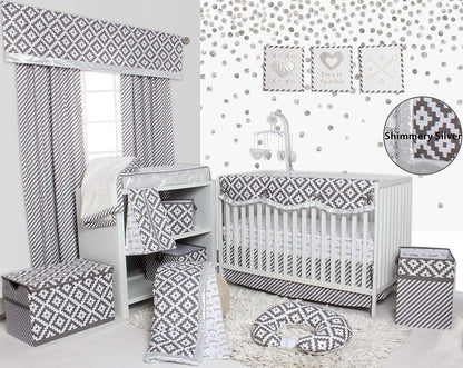 Bacati Cotton Percale Crib and Toddler Bed Skirt