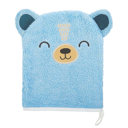 C.R. Gibson Cute Bear Cotton Gender Neutral Baby Bath Mitt