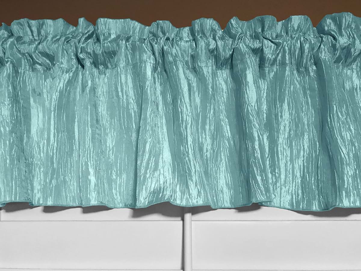 Zen Creative Designs Crinkle Taffeta Window Valance, Aqua