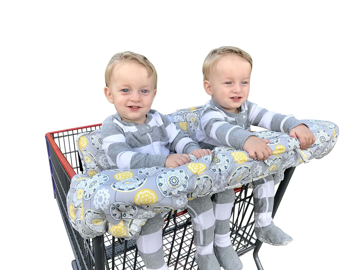 Twinventions Twin Double Shopping Cart Cover - Gray Medallion