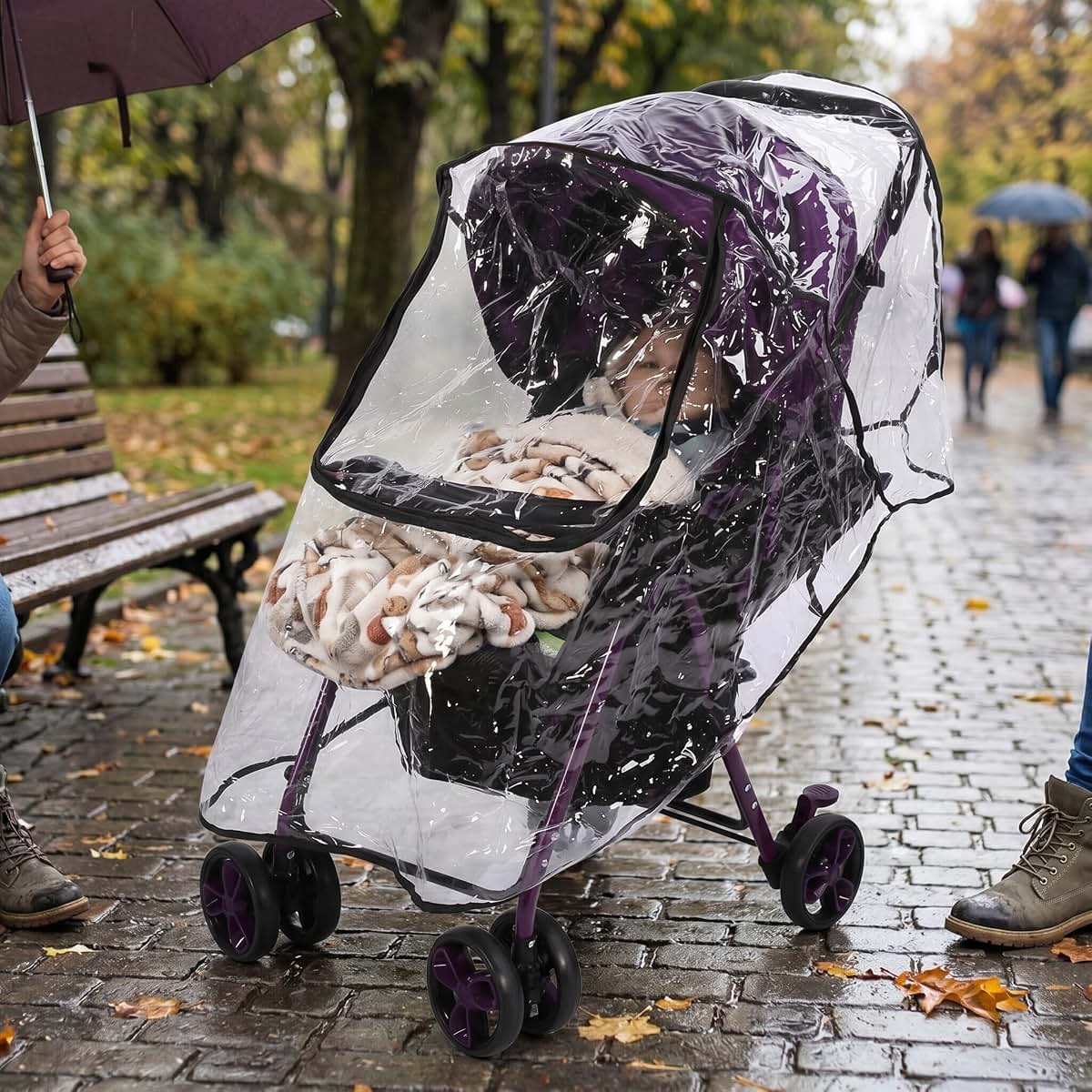 Tnfeeon Universal Stroller Rain Cover for Umbrella Strollers