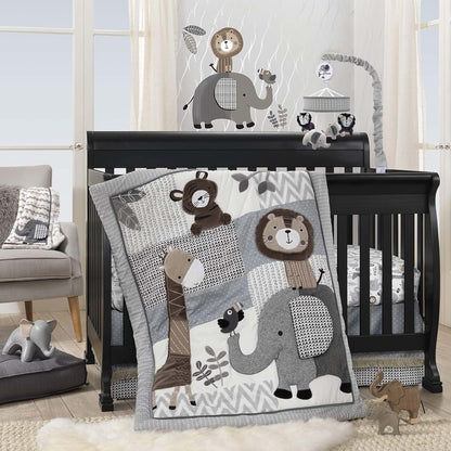 Lambs & Ivy Urban Jungle Lion and Elephant Musical Baby Crib Mobile