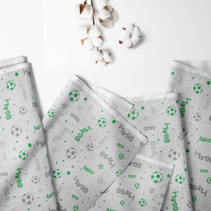 Bacati Sports Cotton Muslin Crib Fitted Sheet, 2-Pack, Green/Grey Soccer