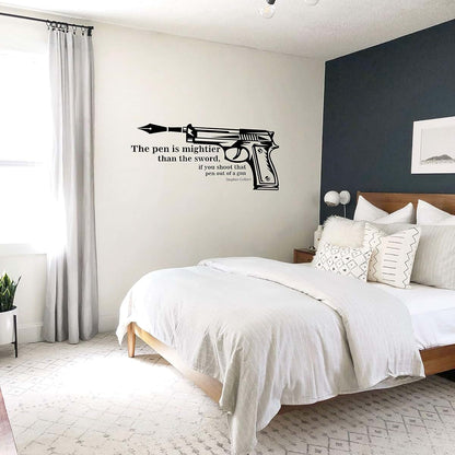 All Things Valuable Pen Is Mightier Than The Sword Wall Decal Art
