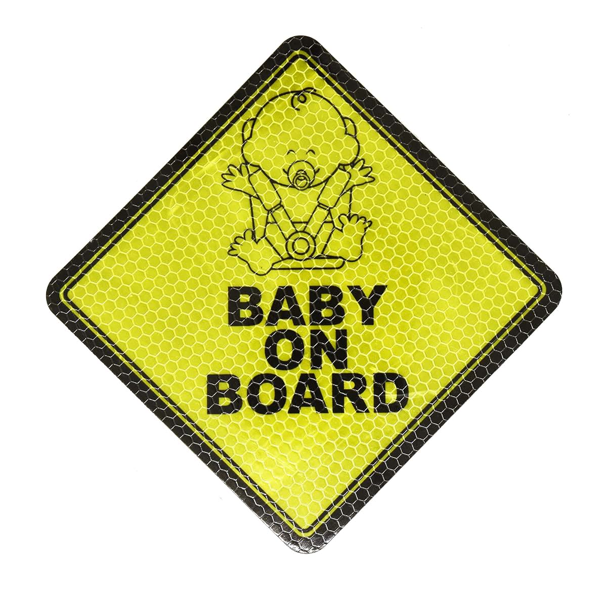 Mandala Crafts Baby On Board Car Magnet