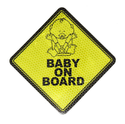 Mandala Crafts Baby On Board Car Magnet