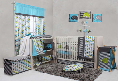 Bacati - Elephants Aqua/Lime/Grey Changing Pad Cover (Aqua/Lime/Grey) (photo 2)