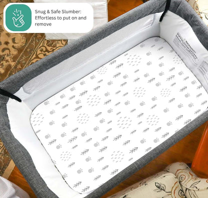 Tansy Panda 3-Pack Bassinet Fitted Sheets For Rectangular Bedside Sleepers (photo 3)