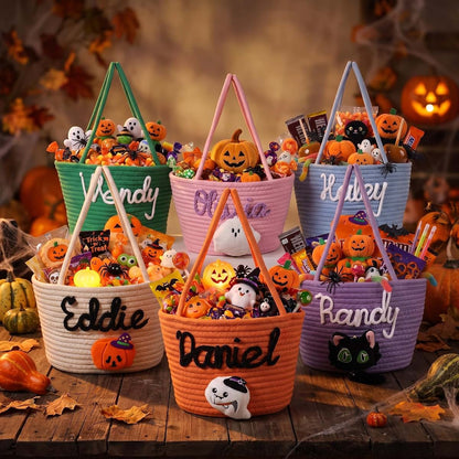 Feayuso Personalized Halloween Basket for Kids
