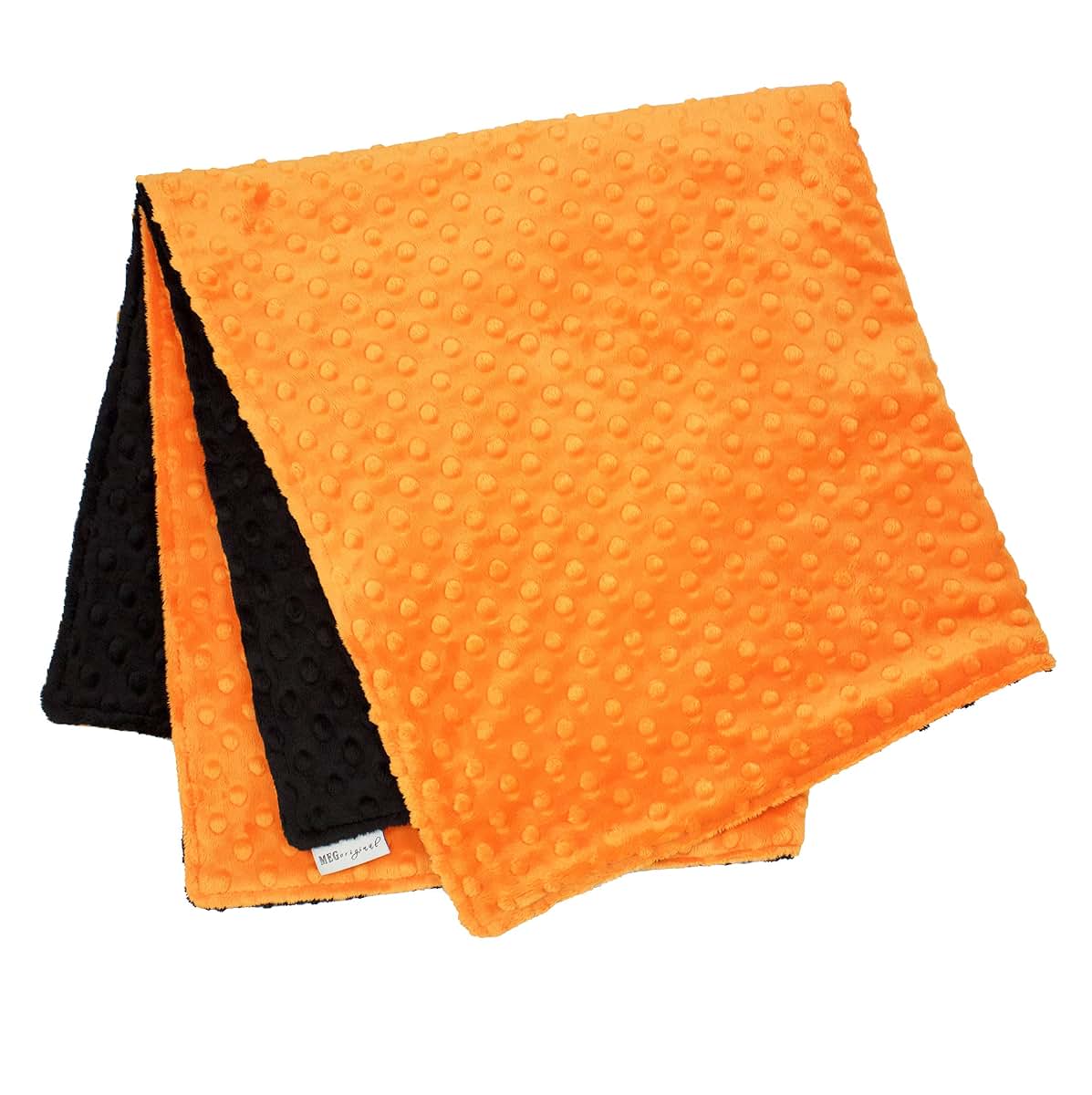 Meg Original Minky Dot Baby Blanket, Orange And Black