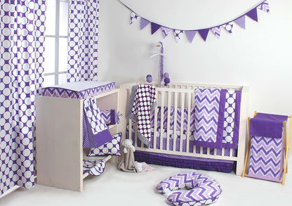 Bacati Mix N Match Zigzag Hamper In Purple (photo 2)