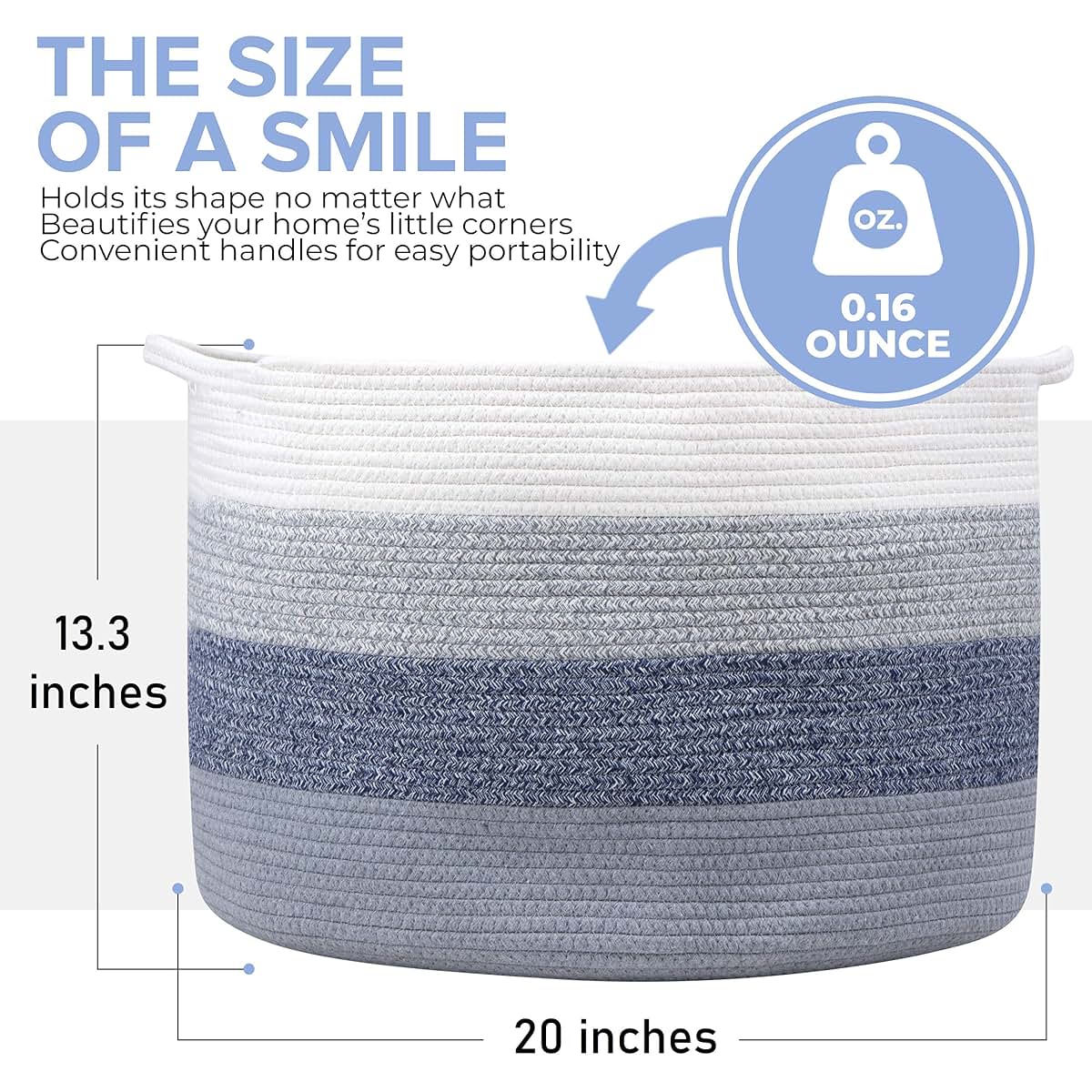 Modernetic Cotton Rope Basket - Large Decorative Woven Storage Bin (photo 2)