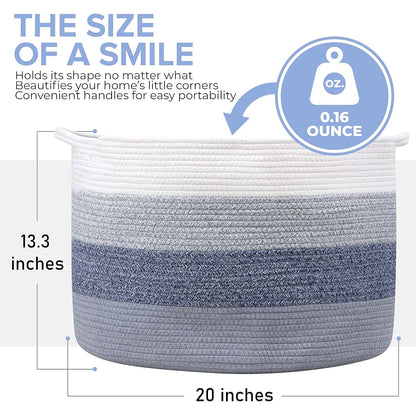 Modernetic Cotton Rope Basket - Large Decorative Woven Storage Bin (photo 2)