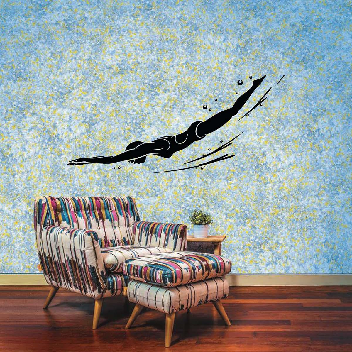 All Things Valuable Swimmer Silhouette Wall Decal (photo 3)