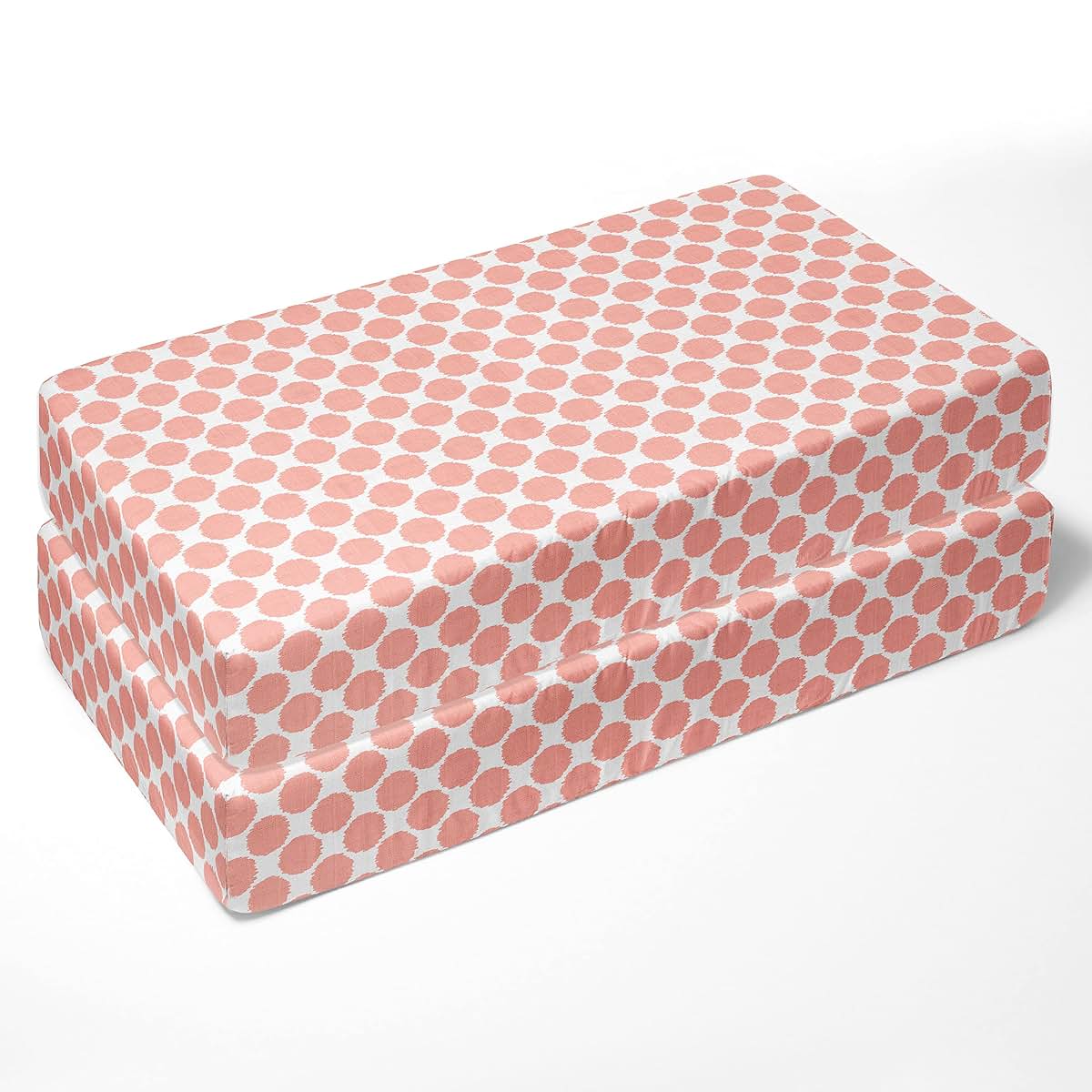 Bacati 2 Pack Cotton Muslin Fitted Crib Sheets for Standard Mattresses