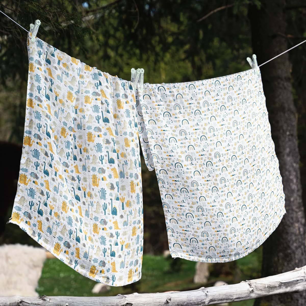 Bacati - Muslin Swaddle Blanket for Boys, Baby Receiving Blanket, Newborn Gift, Baby Shower Item, Wearable Swaddling (photo 2)