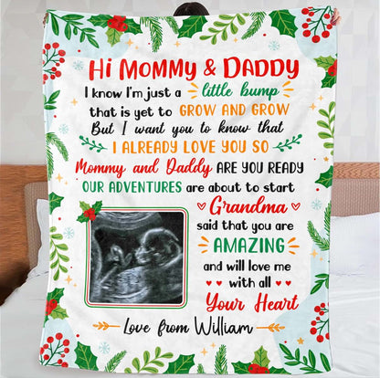 46Custom Personalized Baby Sonogram Fleece Sherpa Blanket