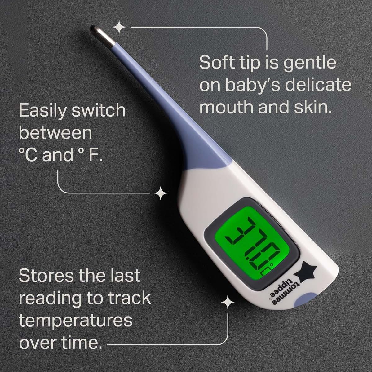BabyOneStop Tommee Tippee 2-in-1 Thermometer for Underarm or Oral Use