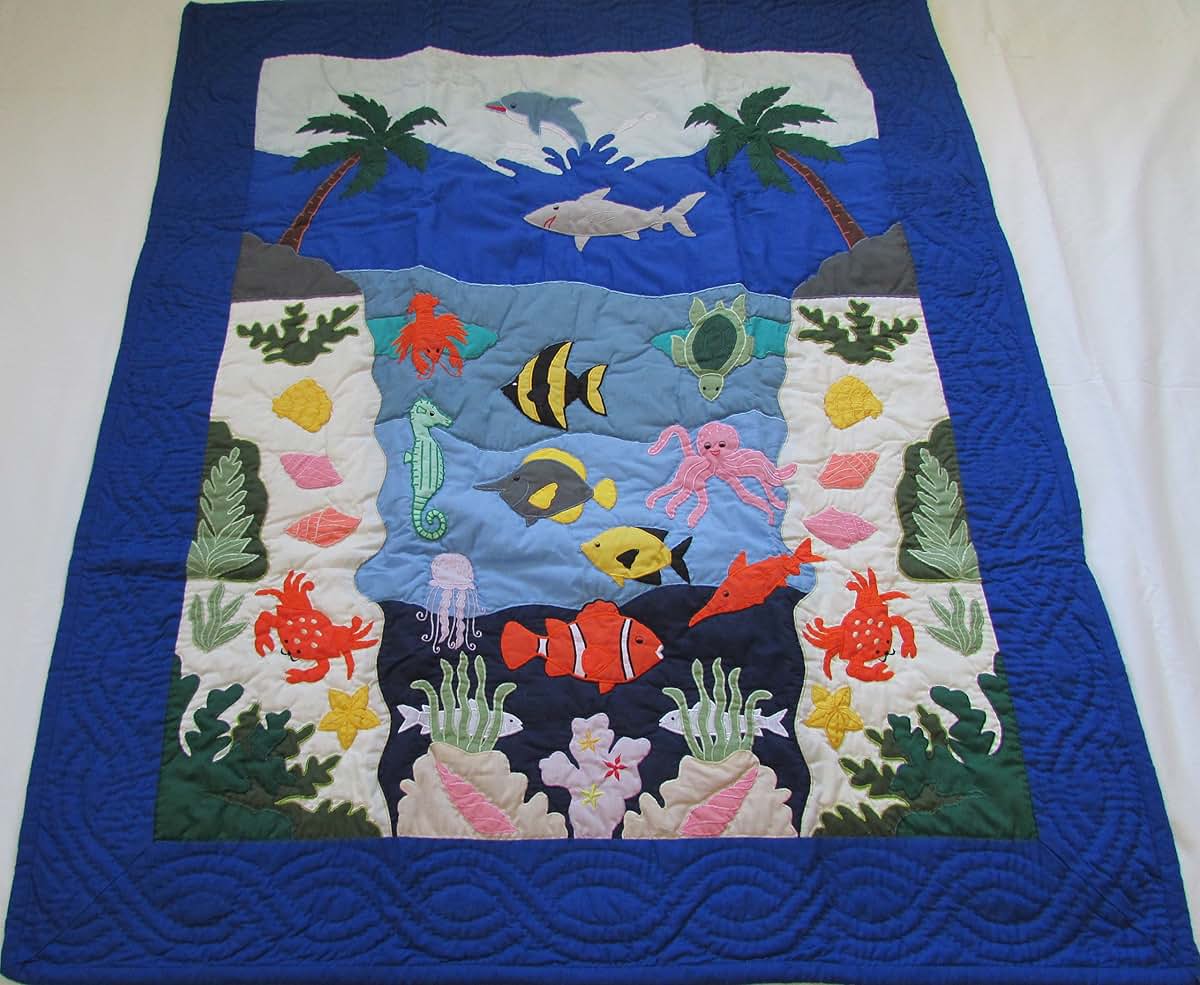 Hawaiian Quilt Shop Under The Sea Baby Blanket