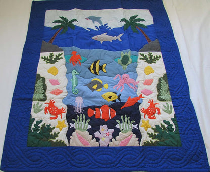 Hawaiian Quilt Shop Under The Sea Baby Blanket