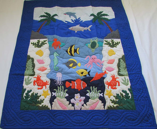 Hawaiian Quilt Shop Under The Sea Baby Blanket
