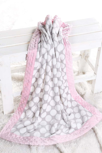 Bacati Elephants Pink and Grey Blanket (photo 4)