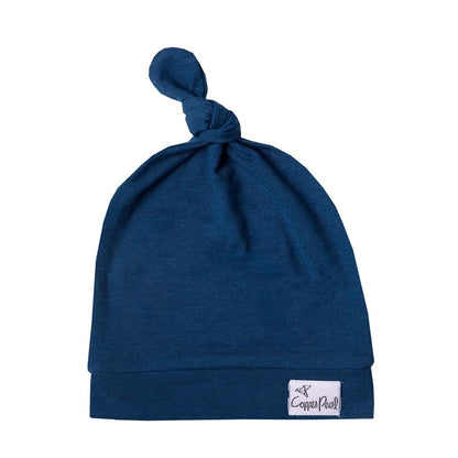 Copper Pearl Top Knot Beanie Hat for Newborns, 0-4 Months