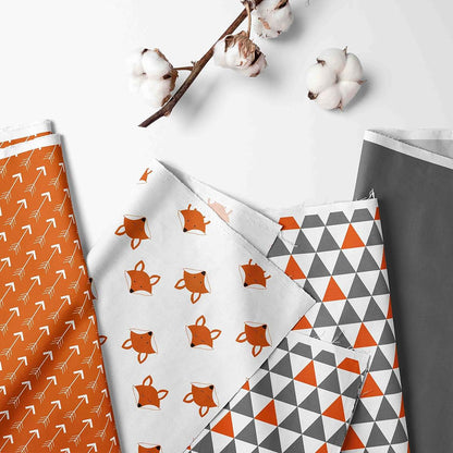 Bacati Playful Fox Orange/Grey Collapsible Hamper (photo 3)
