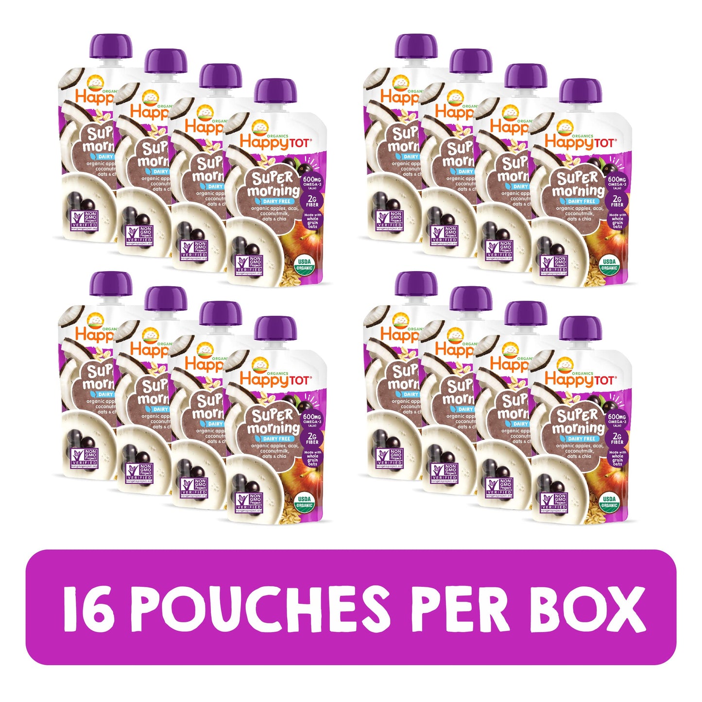 HappyTot Organics Super Morning Fruit & Oat Blend Pouches